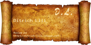 Ditrich Lili névjegykártya